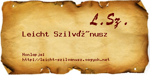 Leicht Szilvánusz névjegykártya